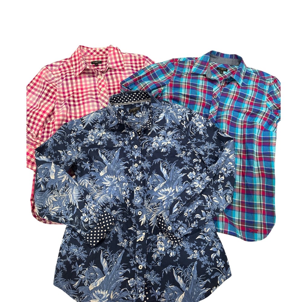 Talbots Petites Button Down Shirt Bundle Womens Plaid Floral Cotton
